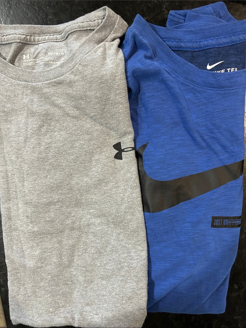 Under Armour Gray Short-Sleeve Crew Tee with Black Logo
